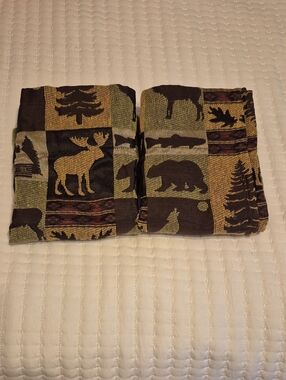 Source Unknown Lodge Wildlife Panel Curtains - Brown/Green